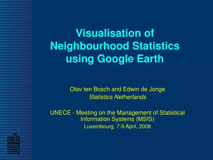 visualisation of neighbourhood statistics using google earth