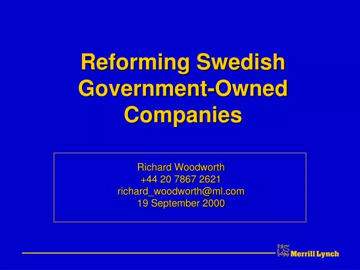 reforming swedish government owned companies