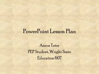 PowerPoint Lesson Plan