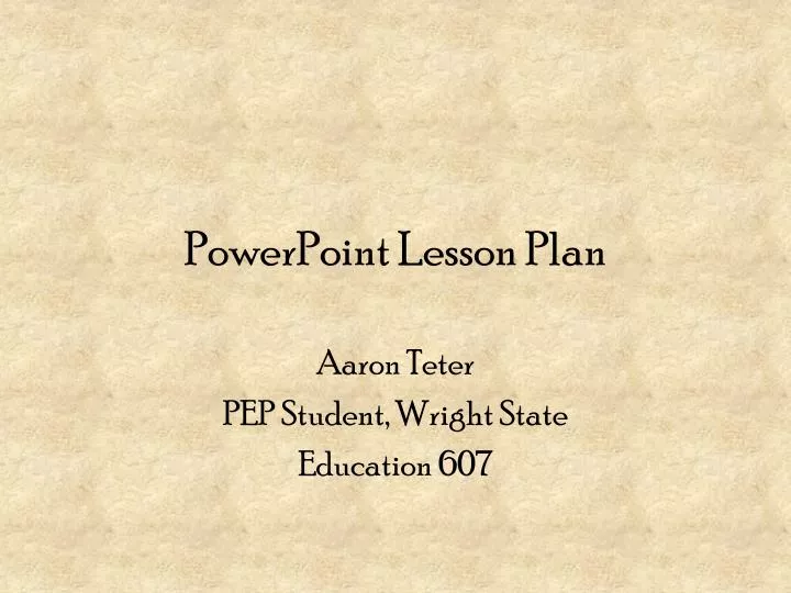 powerpoint lesson plan