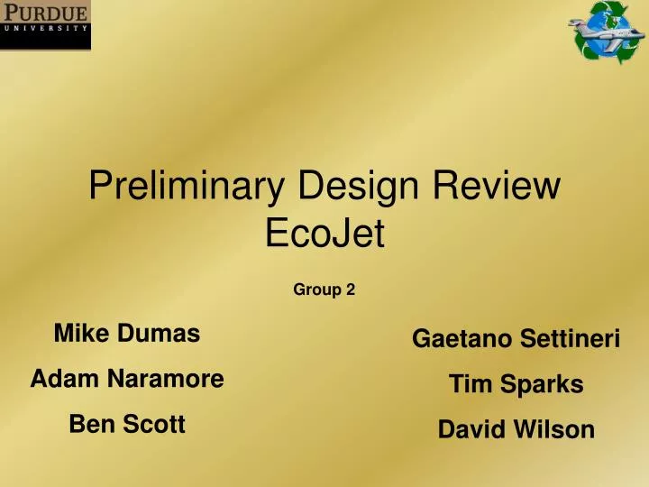 preliminary design review ecojet