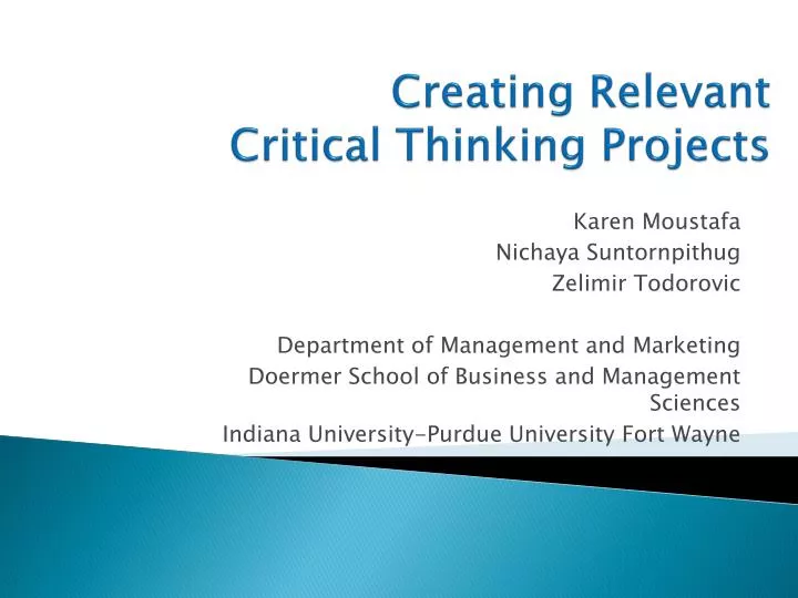 creating relevant critical thinking projects