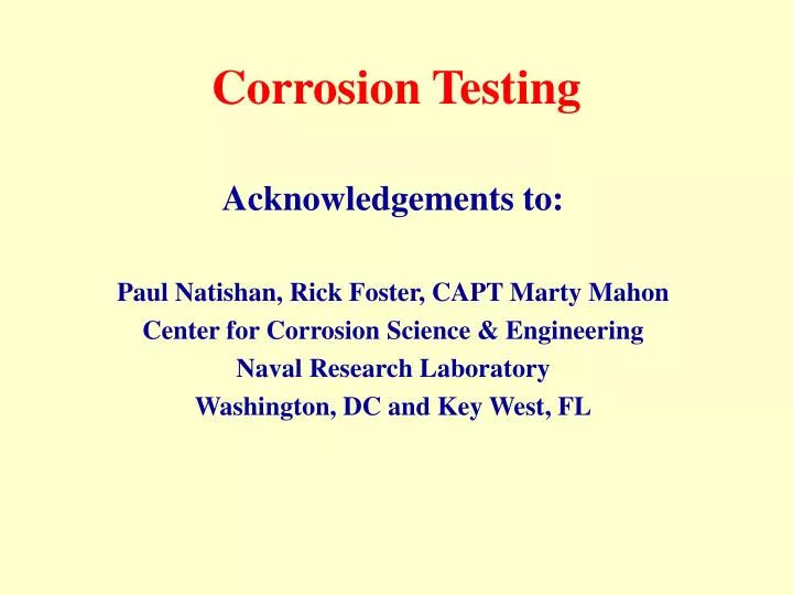 corrosion testing