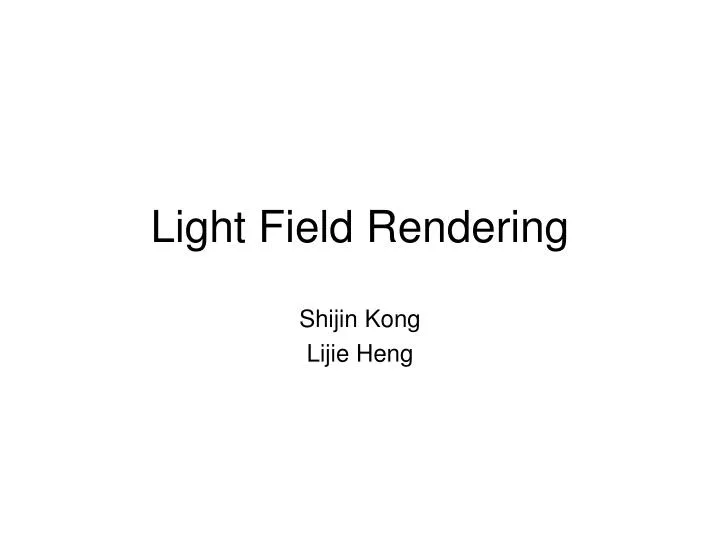 light field rendering