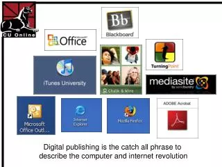 Digital publishing is the catch all phrase to describe the computer and internet revolution