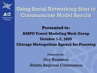 Using Social Networking Sites to Communicate Model Results