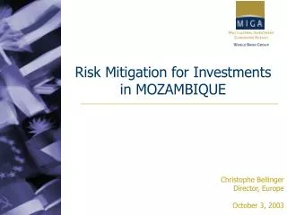 Risk Mitigation for Investments in MOZAMBIQUE