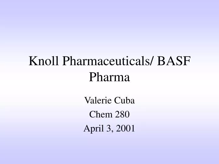 knoll pharmaceuticals basf pharma