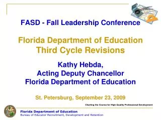 Florida Department of Education Bureau of Educator Recruitment, Development and Retention