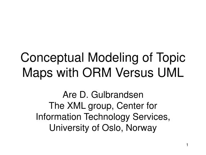 conceptual modeling of topic maps with orm versus uml