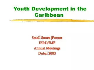 Youth Development in the Caribbean