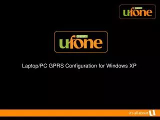 Laptop/PC GPRS Configuration for Windows XP