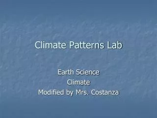 Climate Patterns Lab