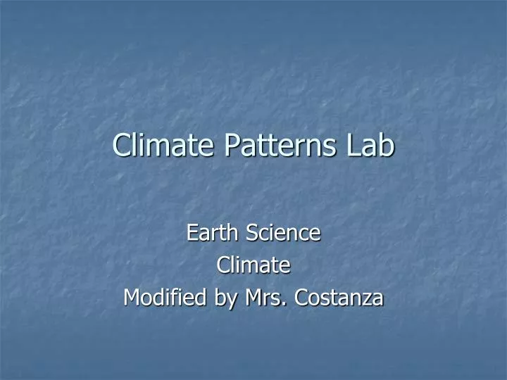 climate patterns lab