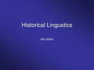 Historical Lingustics