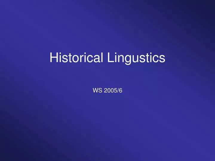 historical lingustics