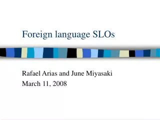 Foreign language SLOs