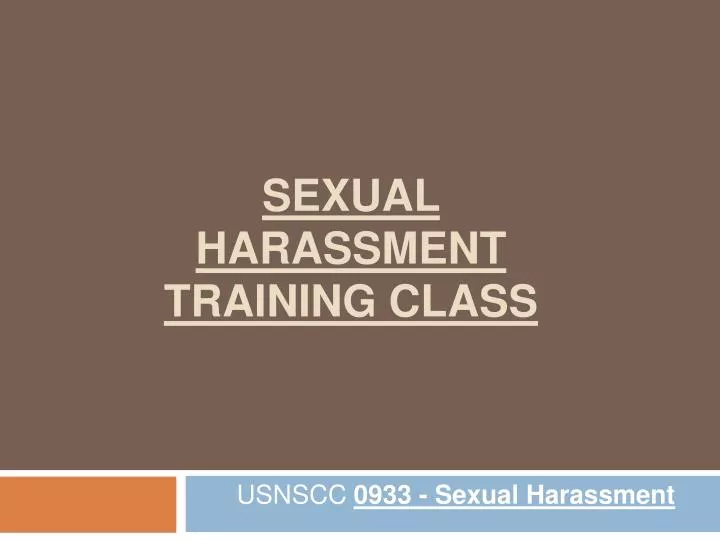 sexual harassment training class