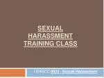 Sexual Harassment Training Class - slide 1