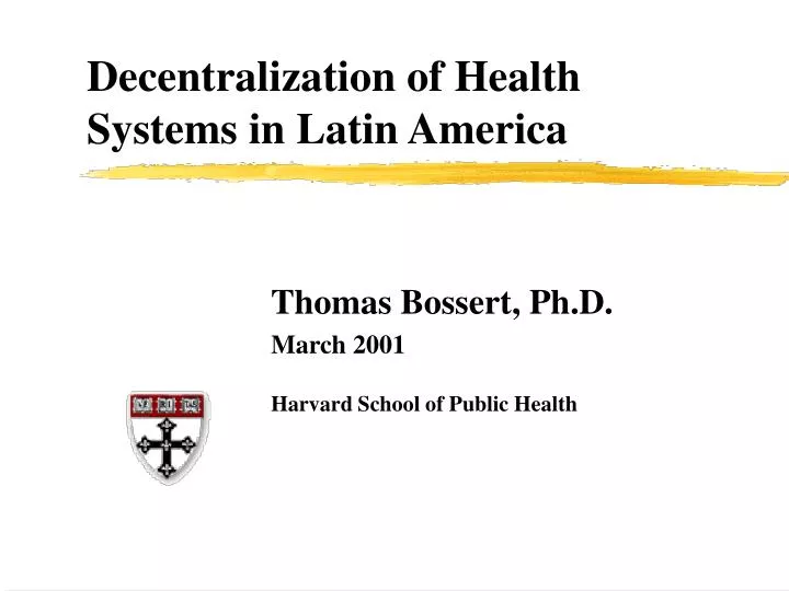 decentralization of health systems in latin america