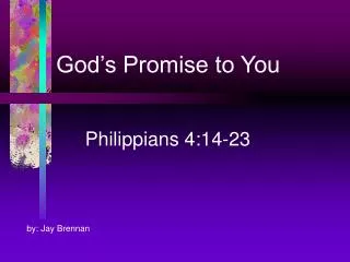 God’s Promise to You