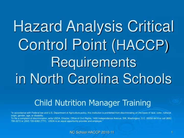 hazard analysis critical control point haccp requirements in north carolina schools