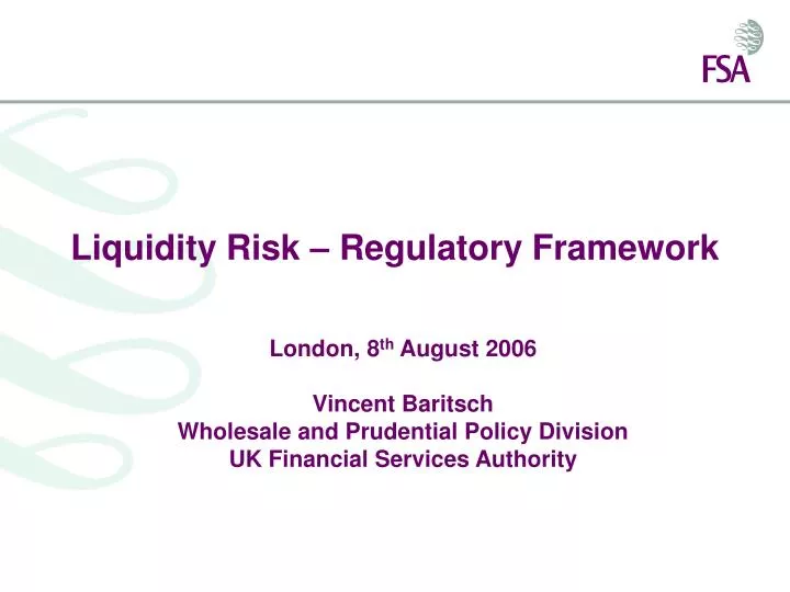 liquidity risk regulatory framework