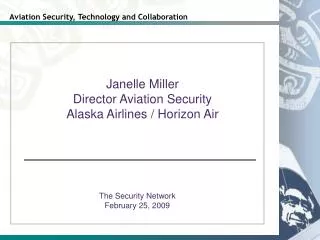 The Security Network February 25, 2009