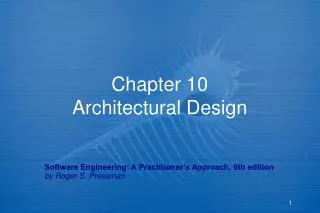 Chapter 10 Architectural Design