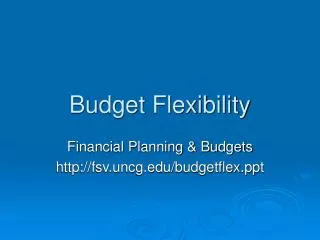 Budget Flexibility
