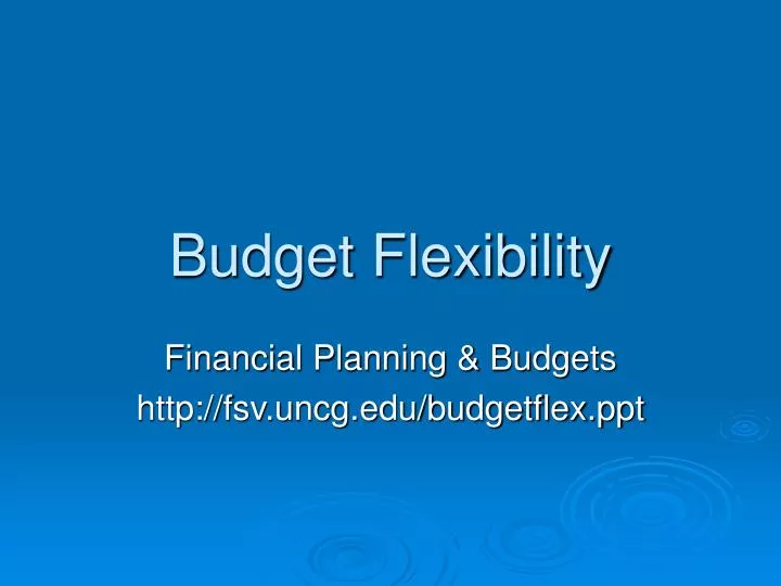 budget flexibility