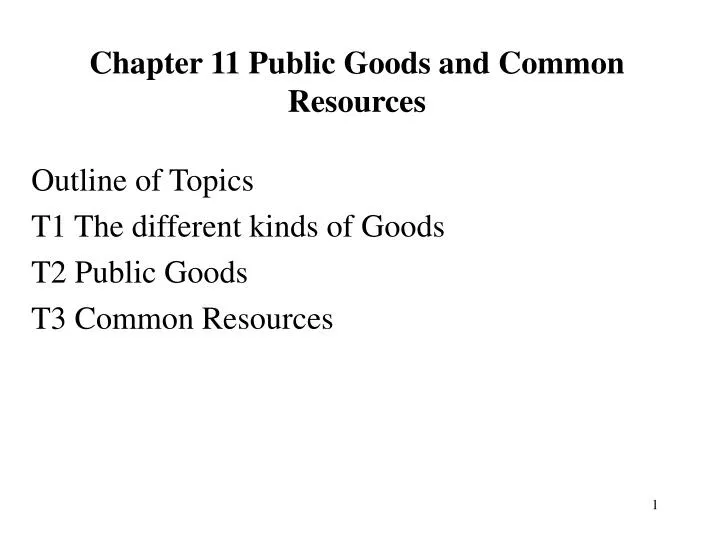 chapter 11 public goods and common resources