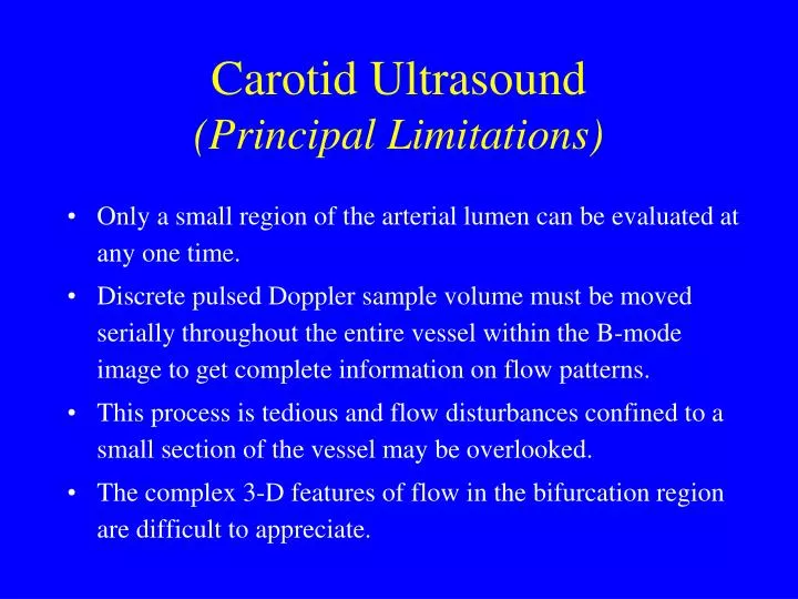 carotid ultrasound principal limitations