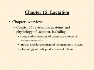 Chapter 15: Lactation