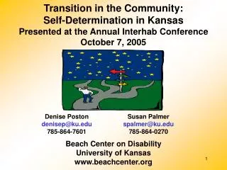 Transition in the Community: Self-Determination in Kansas Presented at the Annual Interhab Conference October 7, 2005