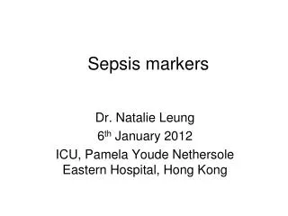 Sepsis markers