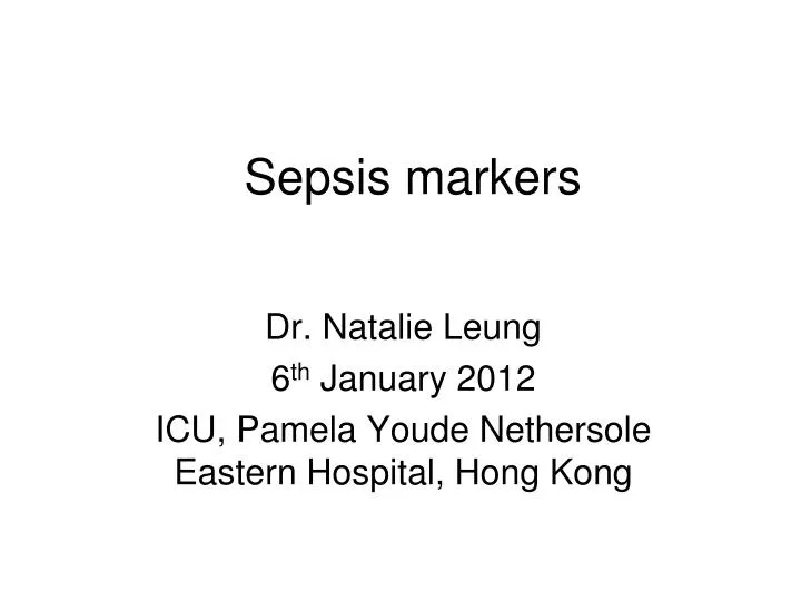 sepsis markers