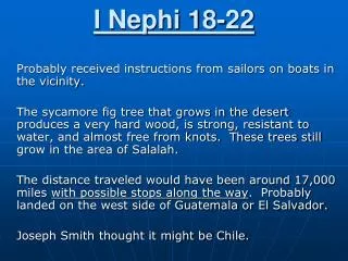 I Nephi 18-22
