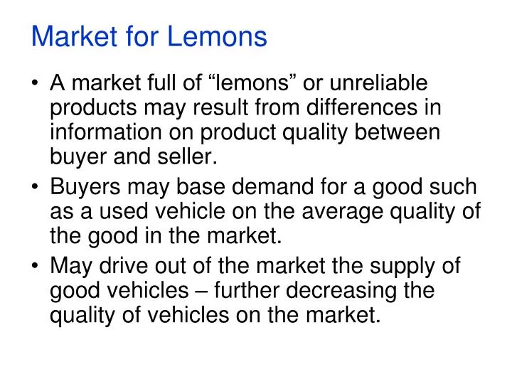 market for lemons
