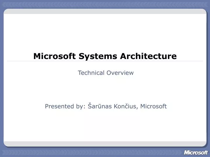 microsoft systems architecture
