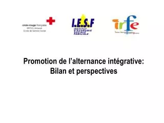 promotion de l alternance int grative bilan et perspectives