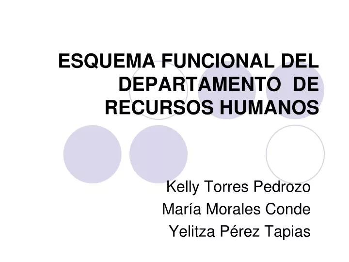 esquema funcional del departamento de recursos humanos