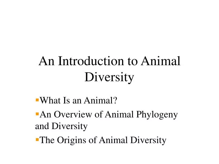 an introduction to animal diversity