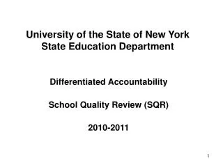 University of the State of New York State Education Department
