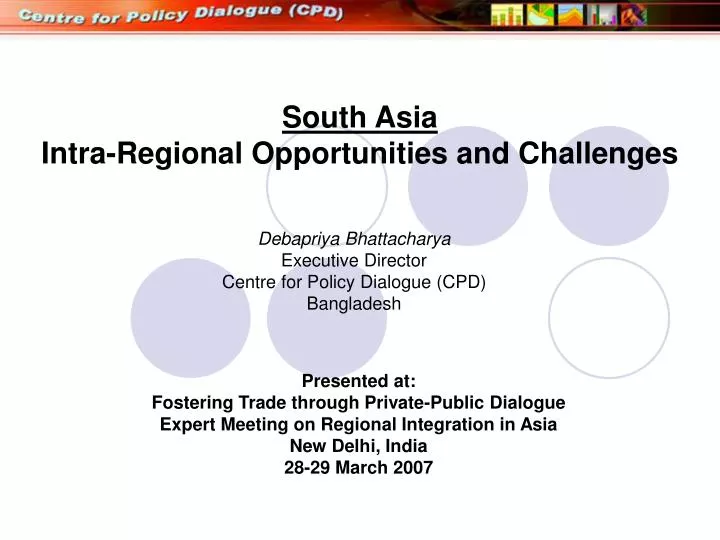 south asia intra regional opportunities and challenges