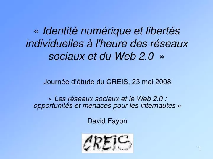 identit num rique et libert s individuelles l heure des r seaux sociaux et du web 2 0