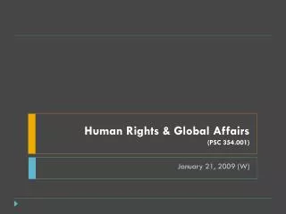 Human Rights &amp; Global Affairs (PSC 354.001)