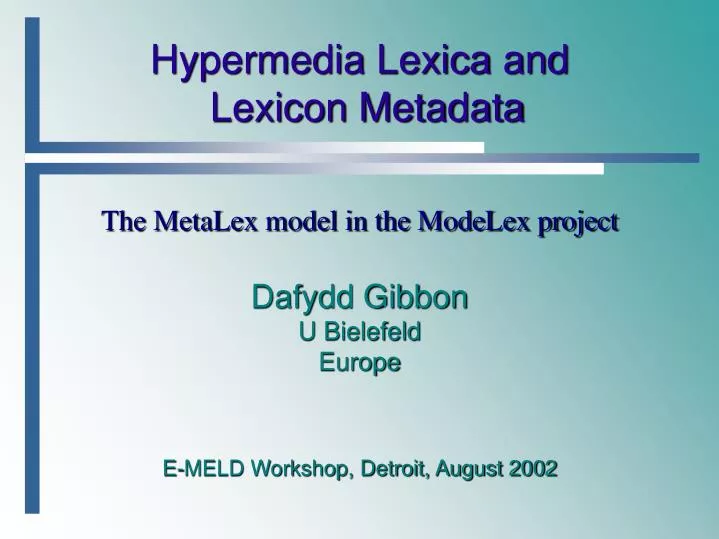 hypermedia lexica and lexicon metadata