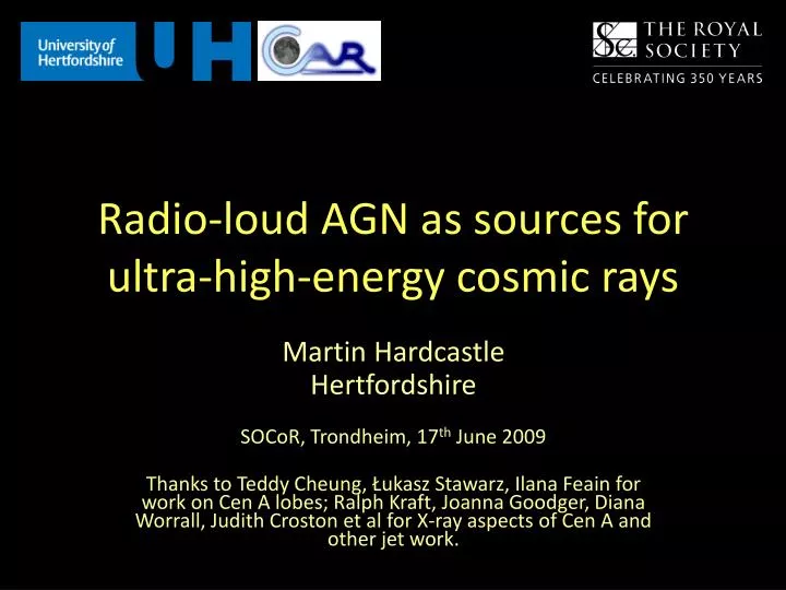 radio loud agn as sources for ultra high energy cosmic rays