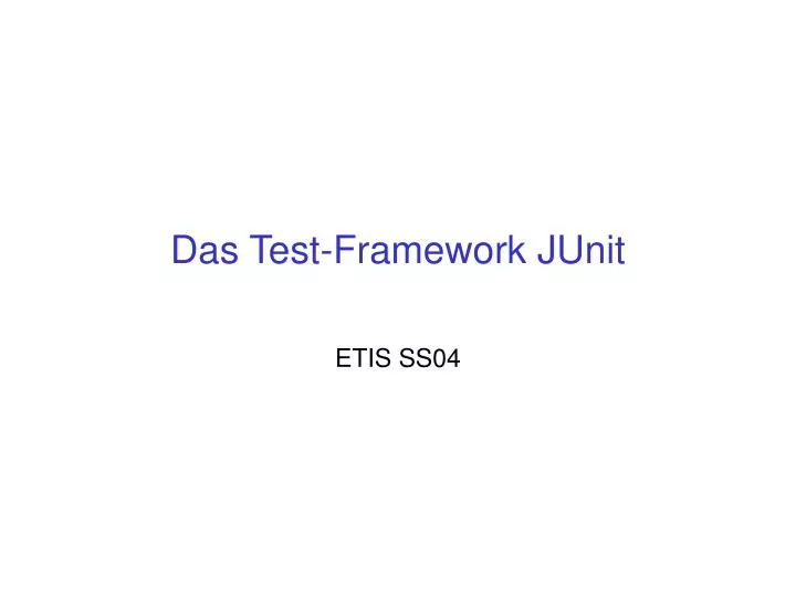 das test framework junit